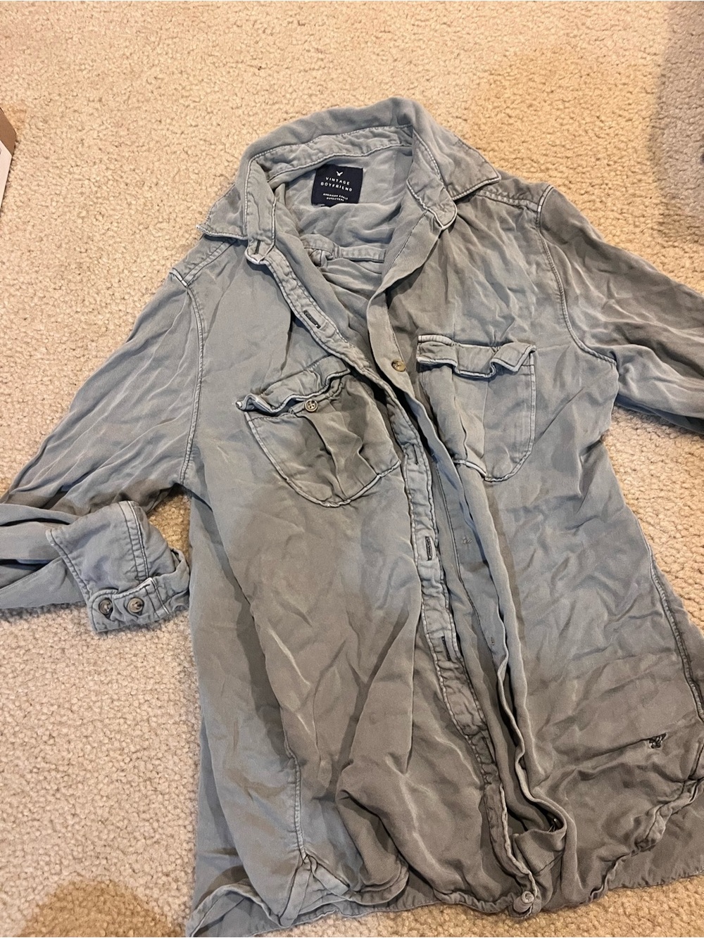 Vintage boyfriend American Eagle Button-Down Shirt utility size medium women’s